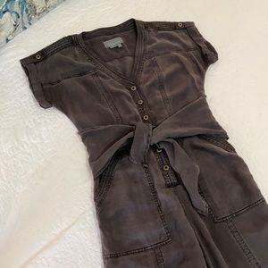 Size 0 Anthropologie gray jogger jumpsuit
